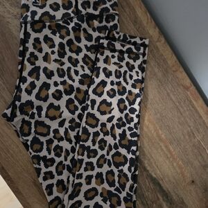 High-Rise Leopard Print Leggings in Brown/Black